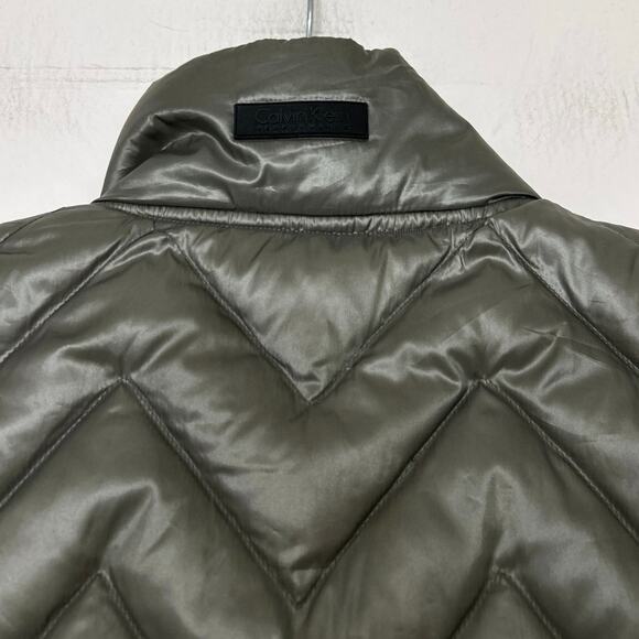Calvin Klein Performance Gray Quilted Down Puffer Vest Large Outdoor Active - Picture 9 of 15